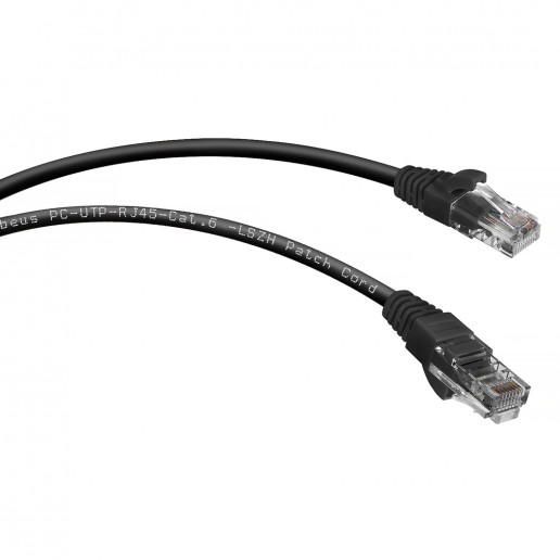 Cabeus PC-UTP-RJ45-Cat.6-1.5m-BK-LSZH Патч-корд U/UTP, категория 6, 2xRJ45/8p8c, неэкранированный, черный, LSZH, 1.5м