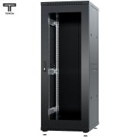 ТЕЛКОМ ТС-42.6.6-СМ.9005М Шкаф напольный 42U 600x600x1987мм (ШхГхВ) телекоммуникационный 19", передняя дверь стеклянная - задняя дверь металлическая, цвет черный (RAL9005М) (5 мест)
