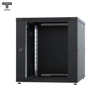 ТЕЛКОМ TLN-12.6.6-СМ.9005МА Шкаф напольный 12U 600x600x623мм (ШхГхВ) телекоммуникационный 19", передняя дверь стеклянная - задняя дверь металлическая, цвет черный (RAL9005МА) (4 места)