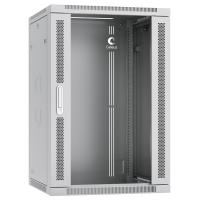 Cabeus SH-05F-18U60/60-R Шкаф телекоммуникационный настенный разобранный 19" 18U 600x600x901mm (ШхГхВ) дверь стекло, цвет серый (RAL 7035)
