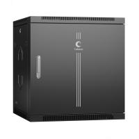 Cabeus SH-05F-12U60/45m-R-BK Шкаф телекоммуникационный настенный разобранный 19" 12U 600x450x635mm (ШхГхВ) дверь металл, цвет черный (RAL 9004)