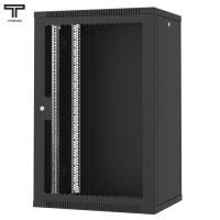 ТЕЛКОМ TL-18.6.4-П.9005МА Шкаф настенный 18U 600x450x890мм (ШхГхВ) телекоммуникационный 19", дверь перфорированная, цвет черный (RAL9005МА) (4 места)