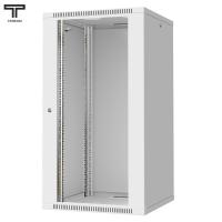 ТЕЛКОМ TL-22.6.6-С.7035Ш Шкаф настенный 22U 600x600x1070мм (ШхГхВ) телекоммуникационный 19", дверь стеклянная в металлической раме, цвет серый (RAL7035Ш) (4 места)