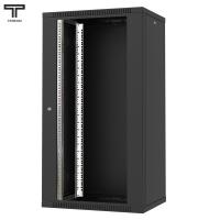 ТЕЛКОМ TL-22.6.4-С.9005МА Шкаф настенный 22U 600x450x1070мм (ШхГхВ) телекоммуникационный 19", дверь стеклянная в металлической раме, цвет черный (RAL9005МА) (4 места)