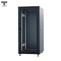 ТЕЛКОМ ТС-18.6.8-ПZS.9005М Шкаф напольный 18U 600x800x920мм (ШхГхВ) телекоммуникационный 19", передняя дверь перфорированная - задняя металлическая панель, цвет черный (RAL9005М) (5 мест)