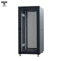 ТЕЛКОМ ТС-27.6.6-ПП.9005М Шкаф напольный 27U 600x600x1320мм (ШхГхВ) телекоммуникационный 19", передняя дверь перфорированная - задняя дверь перфорированная, цвет черный (RAL9005М) (5 мест)