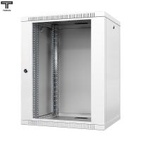 ТЕЛКОМ TL-15.6.4-С.7035Ш Шкаф настенный 15U 600x450x757мм (ШхГхВ) телекоммуникационный 19", дверь стеклянная в металлической раме, цвет серый (RAL7035Ш) (4 места)
