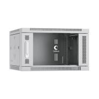 Cabeus SH-05F-6U60/60 Шкаф телекоммуникационный настенный 19" 6U 600x600x368mm (ШхГхВ) дверь стекло, цвет серый (RAL 7035)