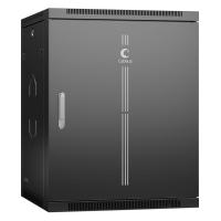 Cabeus SH-05F-15U60/45m-BK Шкаф телекоммуникационный настенный 19" 15U 600x450x769mm (ШхГхВ) дверь металл, цвет черный (RAL 9004)