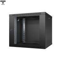 ТЕЛКОМ TL-9.6.4-С.9005МА Шкаф настенный 9U 600x450x490мм (ШхГхВ) телекоммуникационный 19", дверь стеклянная в металлической раме, цвет черный (RAL9005МА) (3 места)