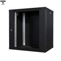 ТЕЛКОМ TL-12.6.4-С.9005МА Шкаф настенный 12U 600x450x623мм (ШхГхВ) телекоммуникационный 19", дверь стеклянная в металлической раме, цвет черный (RAL9005МА) (4 места)