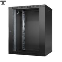 ТЕЛКОМ TL-15.6.4-С.9005МА Шкаф настенный 15U 600x450x757мм (ШхГхВ) телекоммуникационный 19", дверь стеклянная в металлической раме, цвет черный (RAL9005МА) (4 места)