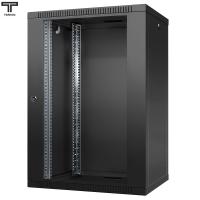 ТЕЛКОМ TL-18.6.4-С.9005МА Шкаф настенный 18U 600x450x890мм (ШхГхВ) телекоммуникационный 19", дверь стеклянная в металлической раме, цвет черный (RAL9005МА) (4 места)