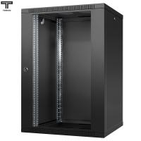ТЕЛКОМ TL-18.6.6-С.9005МА Шкаф настенный 18U 600x600x890мм (ШхГхВ) телекоммуникационный 19", дверь стеклянная в металлической раме, цвет черный (RAL9005МА) (4 места)