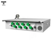 ТЕЛКОМ КНп-8-FC/APC-9/125 (мини) Кросс оптический настенный на 8 портов FC/APC 9/125мкм предсобранный (пигтейл FC/APC 9/125-8шт, розетка FC-8шт, планка FC/ST, ложемент, КДЗС-8шт)