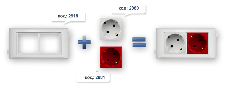 Монтаж розеток 220в Efapel в суппорт (10951 ABR) на 2 модуля 45х45 для короба (75х50, 155х50)