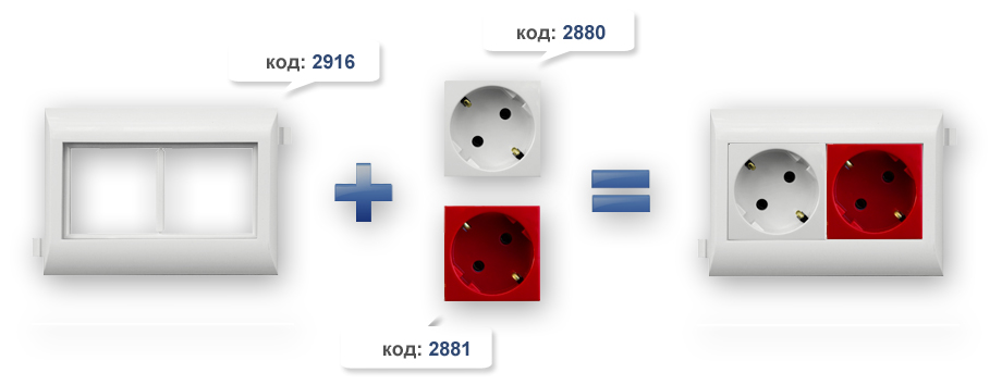 Монтаж розеток 220в в суппорт (10952 ABR) на 2 модуля 45х45 для короба (90х50, 110х34, 110х50, 185х50) Efapel