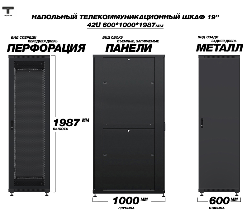   19"   42U 600x1000.      