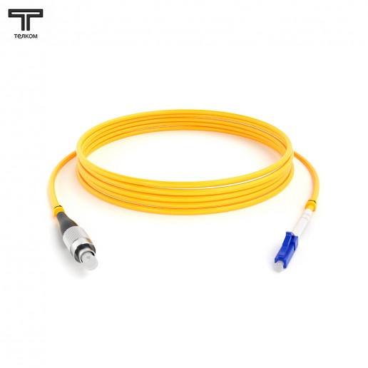 ТЕЛКОМ ШОС-3.0-FC/U-LC/U-SM-1м-LSZH-YL Шнур оптический simplex FC/UPC-LC/UPC 9/125 OS2 (G.652.D) одномодовый SM (3.0мм) LSZH, длина 1м