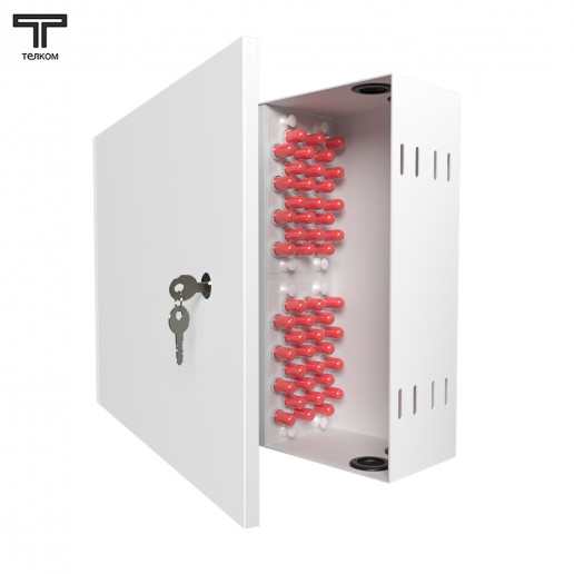 ТЕЛКОМ КНп-48-ST/UPC-ОМ4-50/125 Кросс оптический настенный на 48 портов ST 50/125мкм (ОМ4) предсобранный (пигтейл ST 50/125 (ОМ4)-48шт, розетка ST-48шт, планки FC/ST, сплайс кассета-2шт, крышка для сплайс кассеты-1шт, КДЗС-48шт)