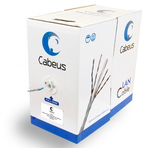 Cabeus FTP-4P-Cat.5e-PATCH-LSZH-GY Кабель витая пара FTP (F/UTP), категория 5e, 4 пары, 7x0.16 мм (26 AWG), многожильный (patсh), серый, LSZH, нг(А)-HF, (305 м)