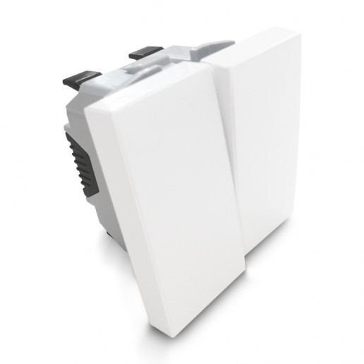 Efapel 45061 SBR Двухклавишный выключатель 45x45, белый