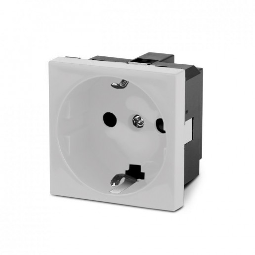 Cabeus ME45-WH Розетка электрическая Mosaic 45x45, нем. ст., 2K+3, 16A, белая (в сборе)