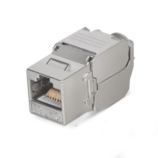 Cabeus KJ-RJ45-Cat.6A-SH-180-Toolless Вставка Keystone Jack RJ-45(8P8C), 180 градусов, категория 6A, полный экран, без инструмента Toolless
