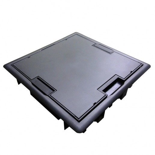 Efapel 83008 CAT Люк - 16 модулей (8 розеток 45х45мм) для установки в пол, с суппортами и фиксаторами (внешние размеры 256х256мм) антрацит