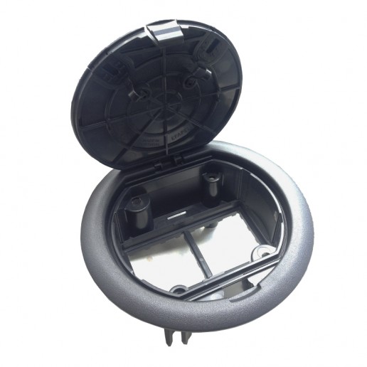 Efapel 83002 CAT Люк - 4 модуля (2 розетки 45х45мм) для установки в пол, с суппортом и фиксаторами (внешние диаметр 139 мм) антрацит