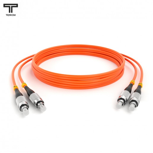 ТЕЛКОМ ШОС-2х3.0-2FC/U-2FC/U-MM50-3м-LSZH-OR Шнур оптический duplex FC/UPC-FC/UPC 50/125 OM2 многомодовый MM (3.0мм) LSZH, длина 3м