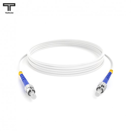 ТЕЛКОМ ШОС-3.0-ST/U-ST/U-SM(A1)-70м-LSZH-WH Шнур оптический simplex ST/UPC-ST/UPC 9/125 OS2 (G.657A1) одномодовый SM (3.0мм) LSZH, цвет белый, длина 70м