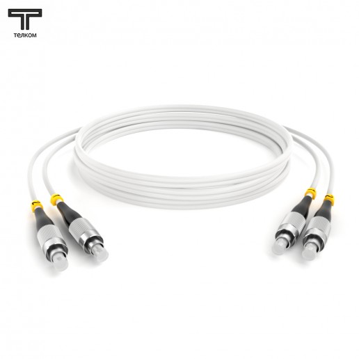 ТЕЛКОМ ШОС-2x3.0-2FC/U-2FC/U-SM(A1)-40м-LSZH-WH Шнур оптический duplex FC/UPC-FC/UPC 9/125 OS2 (G.657A1) одномодовый SM (3.0мм) LSZH, цвет белый, длина 40м
