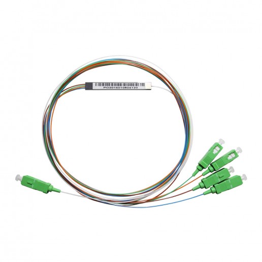 Сплиттер PLC, 1х4, 0.9mm, 1м, 1260-1650 оконцованный SC/APC