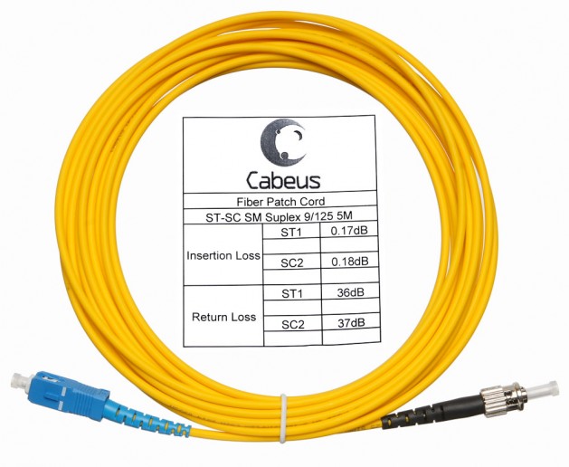 Cabeus FOP(s)-9-SC-ST-7m Шнур оптический simplex SC-ST 9/125 sm 7м LSZH