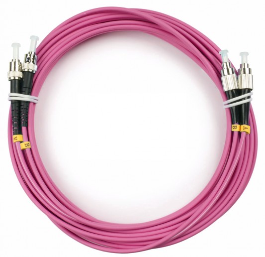 Cabeus FOP-50-OM4-FC-ST-15m Шнур оптический duplex FC-ST 50/125 mm OM4 15м LSZH