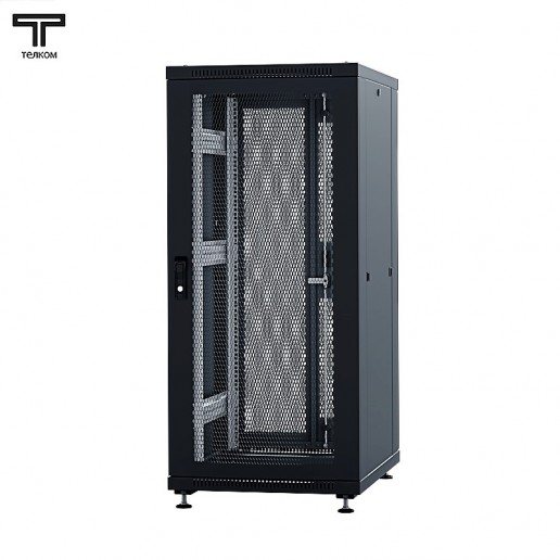 ТЕЛКОМ ТС-22.6.6-П2П.9005М Шкаф напольный 22U 600x600x1098мм (ШхГхВ) телекоммуникационный 19", передняя дверь перфорированная - задняя дверь перфорированная распашная 2-х створчатая, цвет черный (RAL9005М) (5 мест)