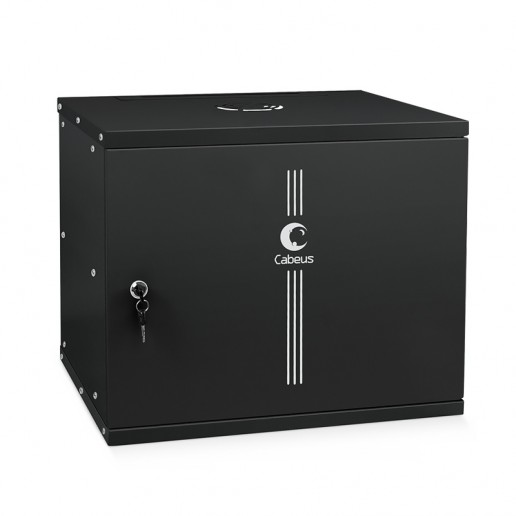 Cabeus WSC-05D-12U55/45m-BK Шкаф телекоммуникационный настенный 19" 12U, серия LIGHT разборный, дверь металл, цвет черный