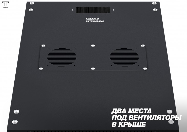 ТЕЛКОМ TLN-12.6.10-ММ.9005МА Шкаф напольный 12U 600x1000x623мм (ШхГхВ) телекоммуникационный 19", передняя дверь металлическая - задняя дверь металлическая, цвет черный (RAL9005МА) (4 места)