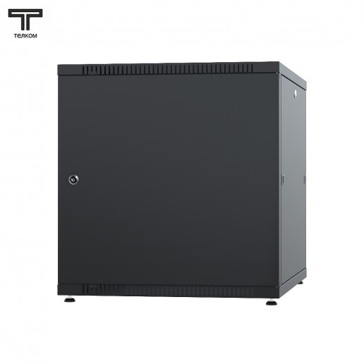 ТЕЛКОМ TLN-12.6.6-ММ.9005МА Шкаф напольный 12U 600x600x623мм (ШхГхВ) телекоммуникационный 19", передняя дверь металлическая - задняя дверь металлическая, цвет черный (RAL9005МА) (4 места)