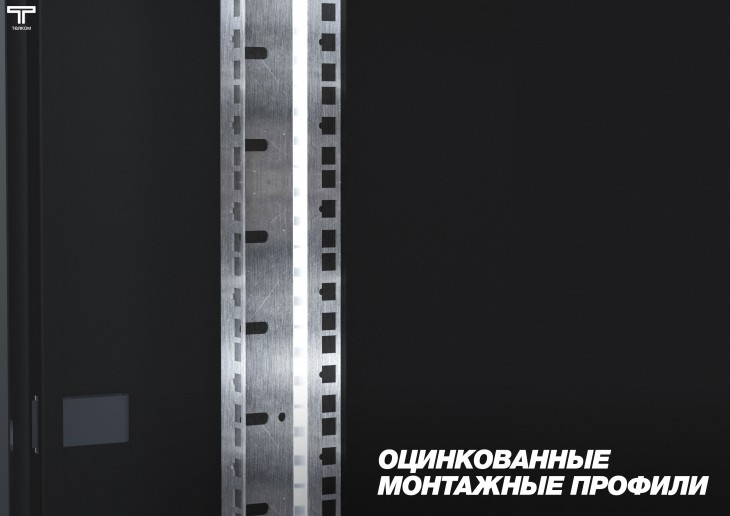 ТЕЛКОМ TLN-12.6.6-ММ.9005МА Шкаф напольный 12U 600x600x623мм (ШхГхВ) телекоммуникационный 19", передняя дверь металлическая - задняя дверь металлическая, цвет черный (RAL9005МА) (4 места)
