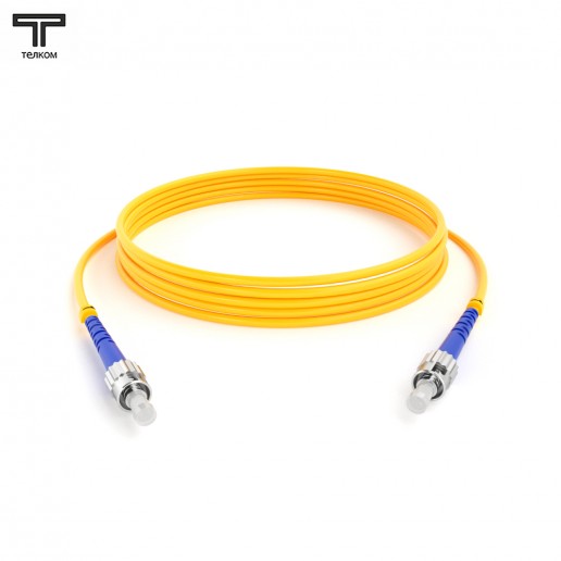 ТЕЛКОМ ШОС-3.0-ST/U-ST/U-SM-65м-LSZH-YL Шнур оптический simplex ST/UPC-ST/UPC 9/125 OS2 (G.652.D) одномодовый SM (3.0мм) LSZH, длина 65м