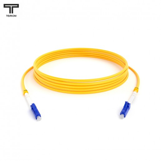 ТЕЛКОМ ШОС-3.0-LC/U-LC/U-SM-8м-LSZH-YL Шнур оптический simplex LC/UPC-LC/UPC 9/125 OS2 (G.652.D) одномодовый SM (3.0мм) LSZH, длина 8м