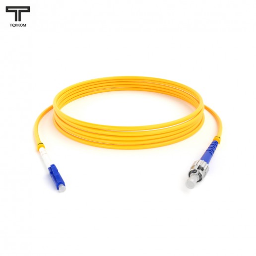 ТЕЛКОМ ШОС-3.0-LC/U-ST/U-SM-35м-LSZH-YL Шнур оптический simplex LC/UPC-ST/UPC 9/125 OS2 (G.652.D) одномодовый SM (3.0мм) LSZH, длина 35м