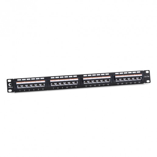 Cabeus PLAN-24-Cat.5e-Dual IDC Патч-панель 19" (1U), 24 порта RJ-45, категория 5e, Dual IDC, угол портов 45 градусов