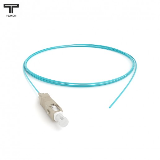 ТЕЛКОМ ШОС-0.9-PT-SC/U-MM503-1.5м-LSZH-AQ Пигтейл оптический pt SC/UPC 50/125 OM3 многомодовый MM (0.9мм) LSZH, 1,5м