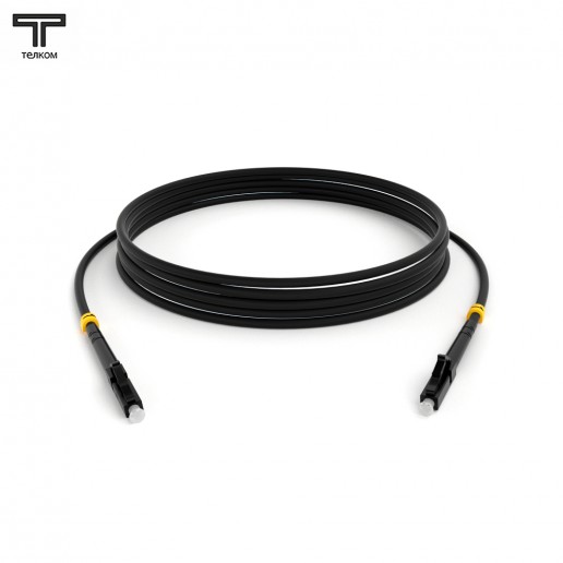 ТЕЛКОМ ШОС-3.0-LC/U-LC/U-SM-65м-LSZH-BK Шнур оптический simplex LC/UPC-LC/UPC 9/125 OS2 (G.652.D) одномодовый SM (3.0мм) LSZH, цвет черный, длина 65м