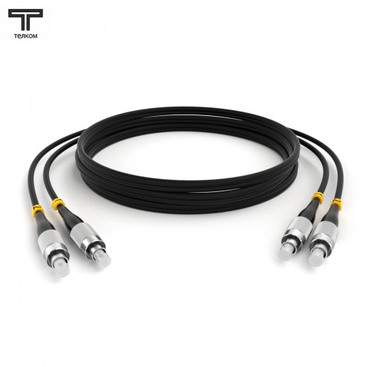 ТЕЛКОМ ШОС-2х3.0-2FC/U-2FC/U-MM50-65м-LSZH-BK Шнур оптический duplex FC/UPC-FC/UPC 50/125 OM2 многомодовый MM (3.0мм) LSZH, цвет черный, длина 65м