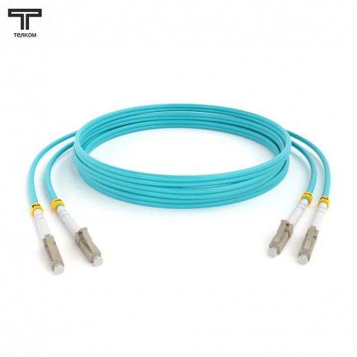 ТЕЛКОМ ШОС-2x3.0-2LC/U-2LC/U-MM503-35м-LSZH-AQ Шнур оптический duplex LC/UPC-LC/UPC 50/125 OM3 (10Gb) многомодовый MM (3.0мм) LSZH, цвет аквамарин, длина 35м