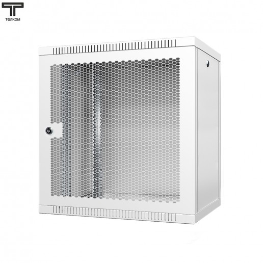 ТЕЛКОМ TL-12.6.3-П.7035Ш Шкаф настенный 12U 600x350x623мм (ШхГхВ) телекоммуникационный 19", дверь перфорированная, цвет серый (RAL7035Ш) (4 места)